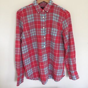 J.Crew Plaid popover Blouse